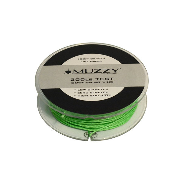  Muzzy 1078 Bow Fishing Line Lime Green 200 Braided 100' Spool  : Sports & Outdoors