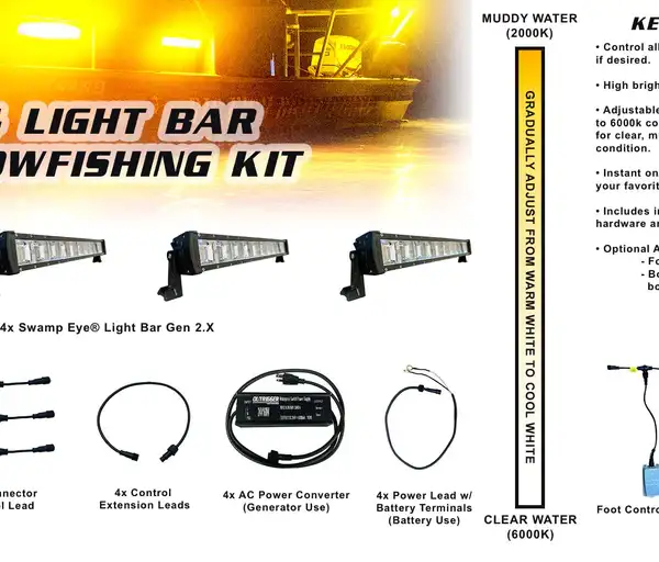 FoxPro MudCutter (4 Pack Kit) Bowfishing Lights